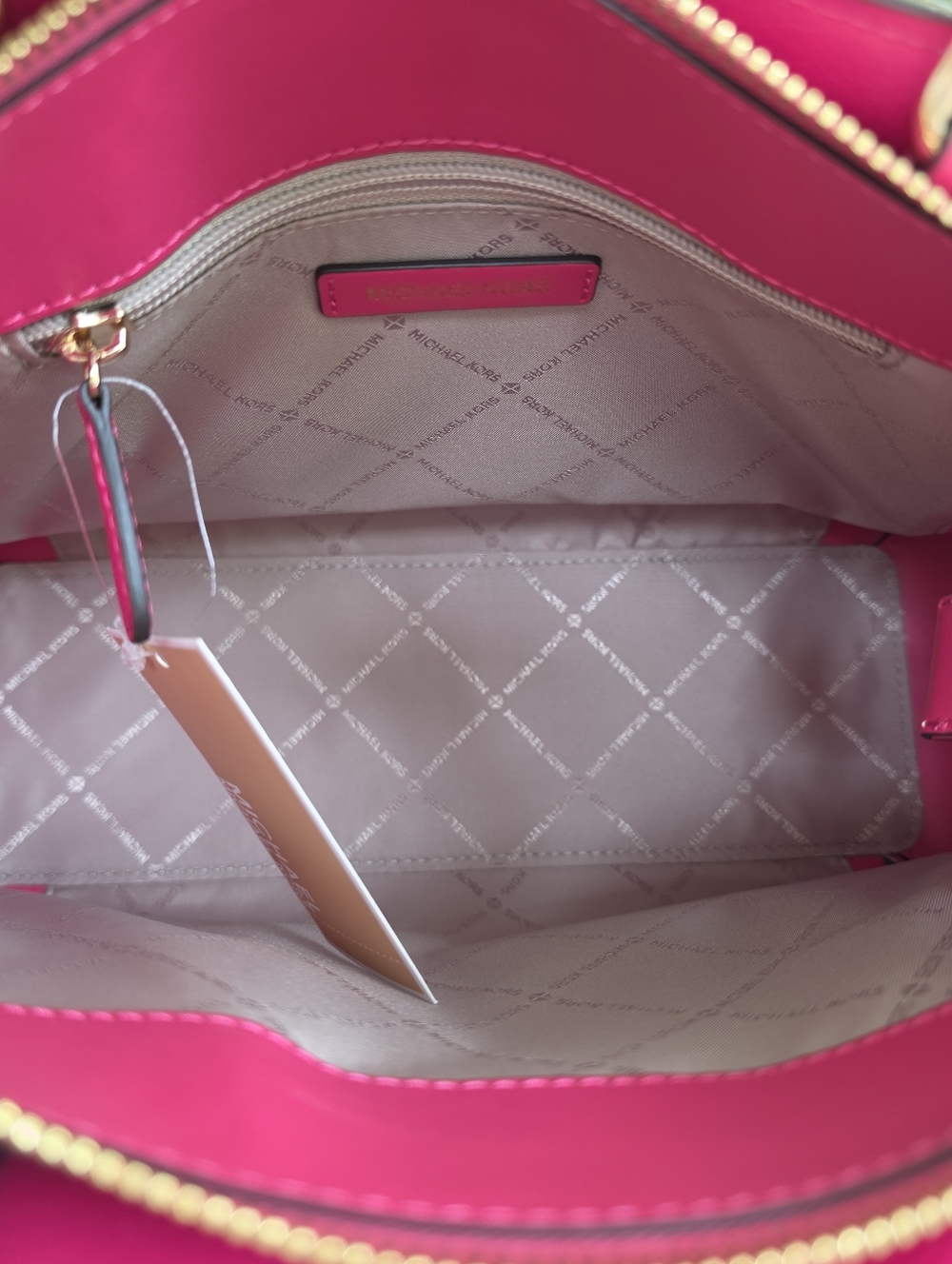 Michael Kors Reed Logo Large Pink Satchel - Picture 5 of 9